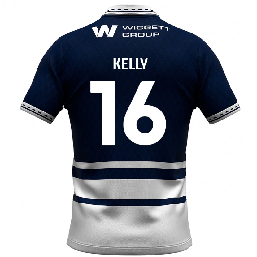 Danxen Uomo Maglia Daniel Kelly #16 Blu Navy Bianco Kit Gara Home 2024/25 Maglietta