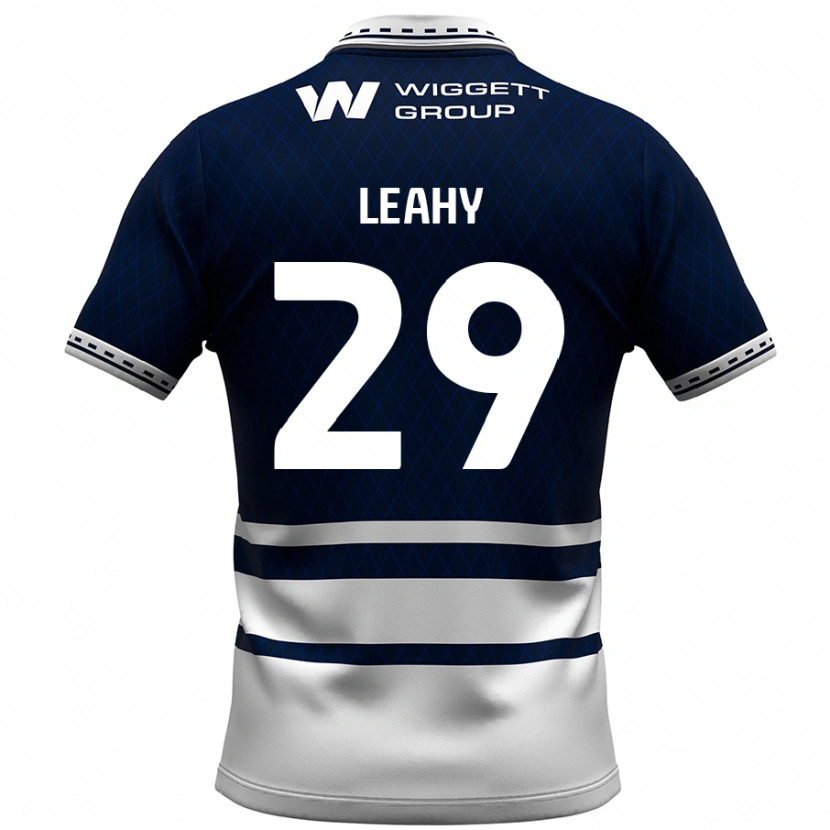 Danxen Uomo Maglia Tom Leahy #29 Blu Navy Bianco Kit Gara Home 2024/25 Maglietta