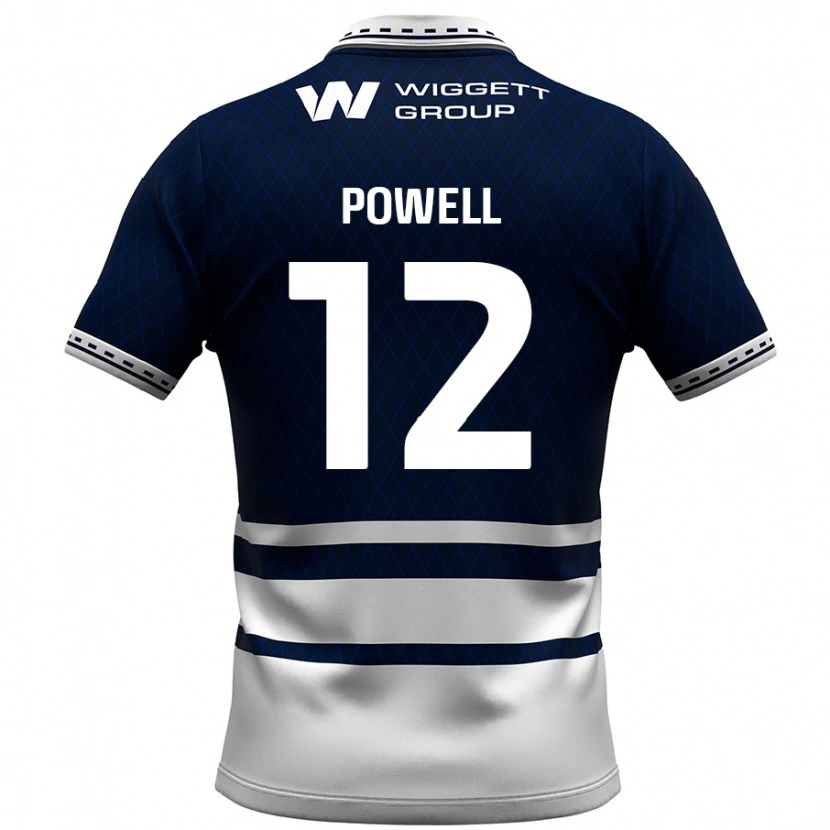Danxen Uomo Maglia Beth Powell #12 Blu Navy Bianco Kit Gara Home 2024/25 Maglietta