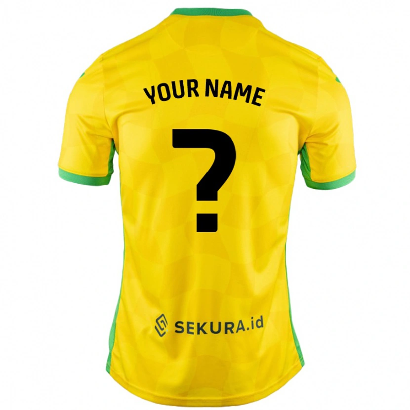Danxen Uomo Maglia Il Tuo Nome #0 Giallo Verde Kit Gara Home 2024/25 Maglietta