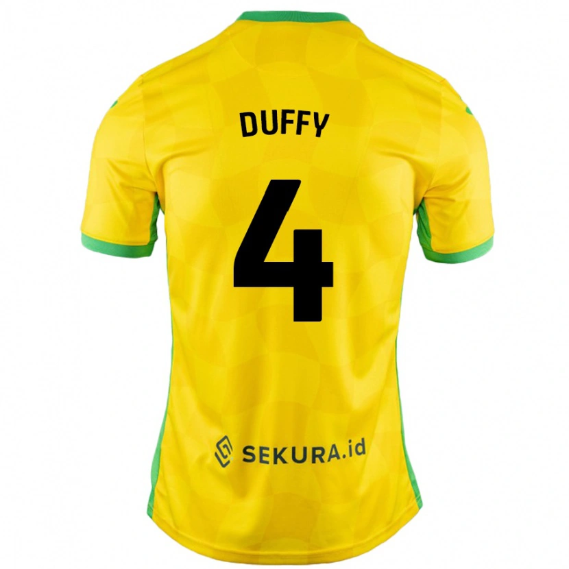 Danxen Uomo Maglia Shane Duffy #4 Giallo Verde Kit Gara Home 2024/25 Maglietta