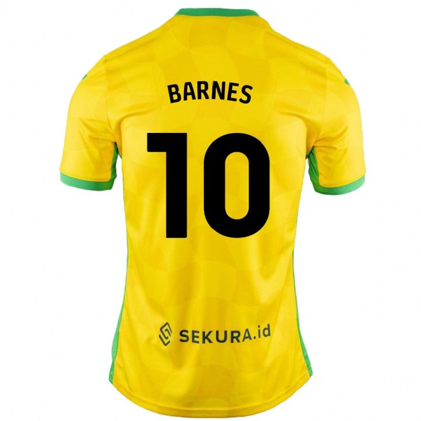 Danxen Uomo Maglia Ashley Barnes #10 Giallo Verde Kit Gara Home 2024/25 Maglietta