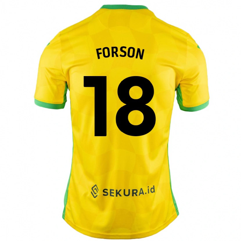 Danxen Uomo Maglia Amankwah Forson #18 Giallo Verde Kit Gara Home 2024/25 Maglietta