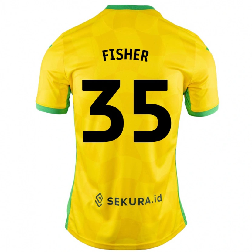 Danxen Uomo Maglia Kellen Fisher #35 Giallo Verde Kit Gara Home 2024/25 Maglietta