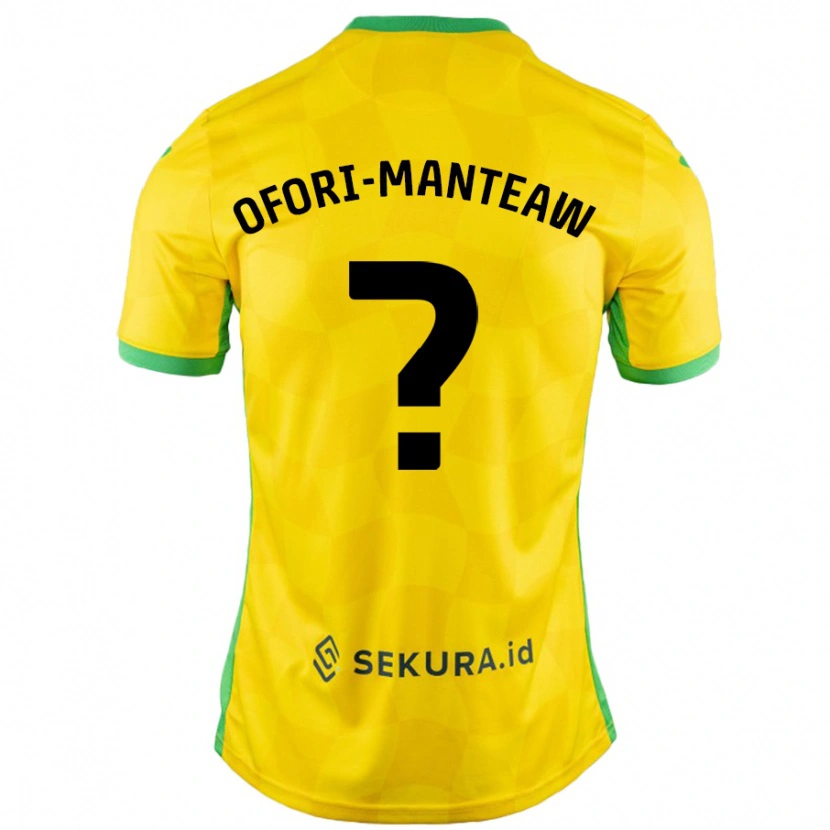 Danxen Uomo Maglia Lloyd Ofori-Manteaw #0 Giallo Verde Kit Gara Home 2024/25 Maglietta