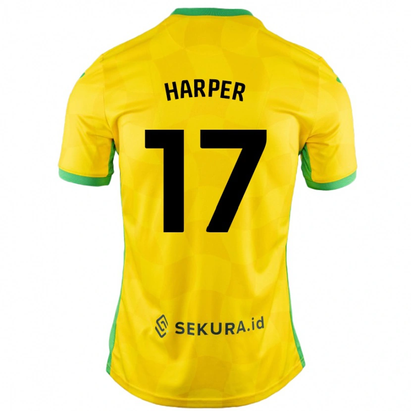 Danxen Uomo Maglia Jess Harper #17 Giallo Verde Kit Gara Home 2024/25 Maglietta