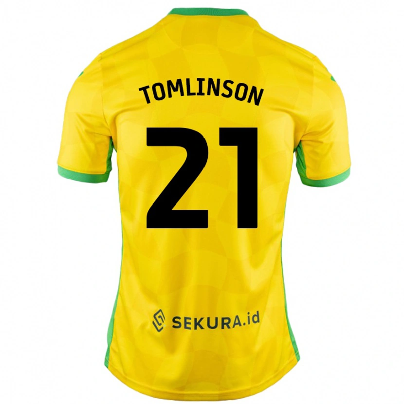 Danxen Uomo Maglia Lauren Tomlinson #21 Giallo Verde Kit Gara Home 2024/25 Maglietta