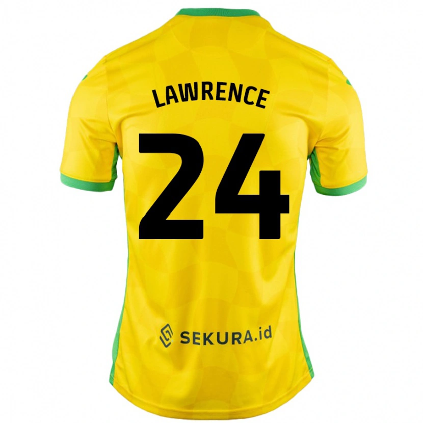 Danxen Uomo Maglia Rachel Lawrence #24 Giallo Verde Kit Gara Home 2024/25 Maglietta