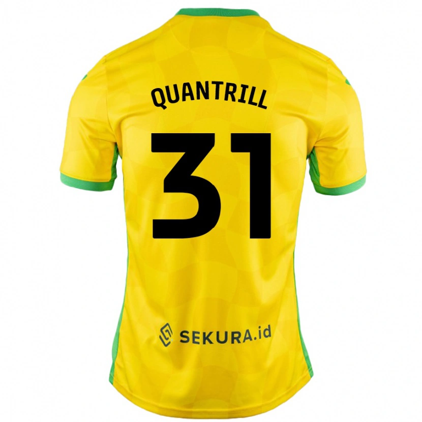 Danxen Uomo Maglia Sarah Quantrill #31 Giallo Verde Kit Gara Home 2024/25 Maglietta
