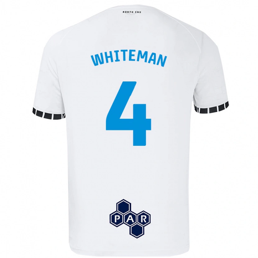 Danxen Uomo Maglia Ben Whiteman #4 Bianco Kit Gara Home 2024/25 Maglietta