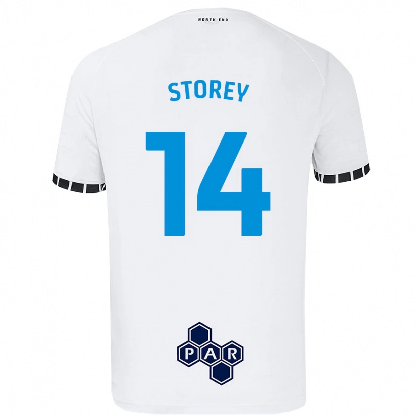 Danxen Uomo Maglia Jordan Storey #14 Bianco Kit Gara Home 2024/25 Maglietta