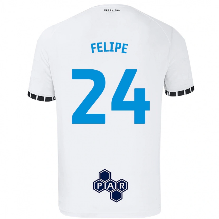Danxen Uomo Maglia Felipe #24 Bianco Kit Gara Home 2024/25 Maglietta