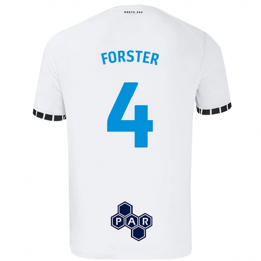 Danxen Uomo Maglia Hannah Forster #4 Bianco Kit Gara Home 2024/25 Maglietta