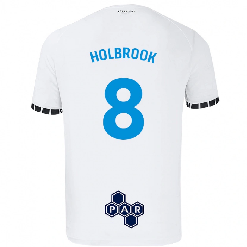 Danxen Uomo Maglia Jess Holbrook #8 Bianco Kit Gara Home 2024/25 Maglietta