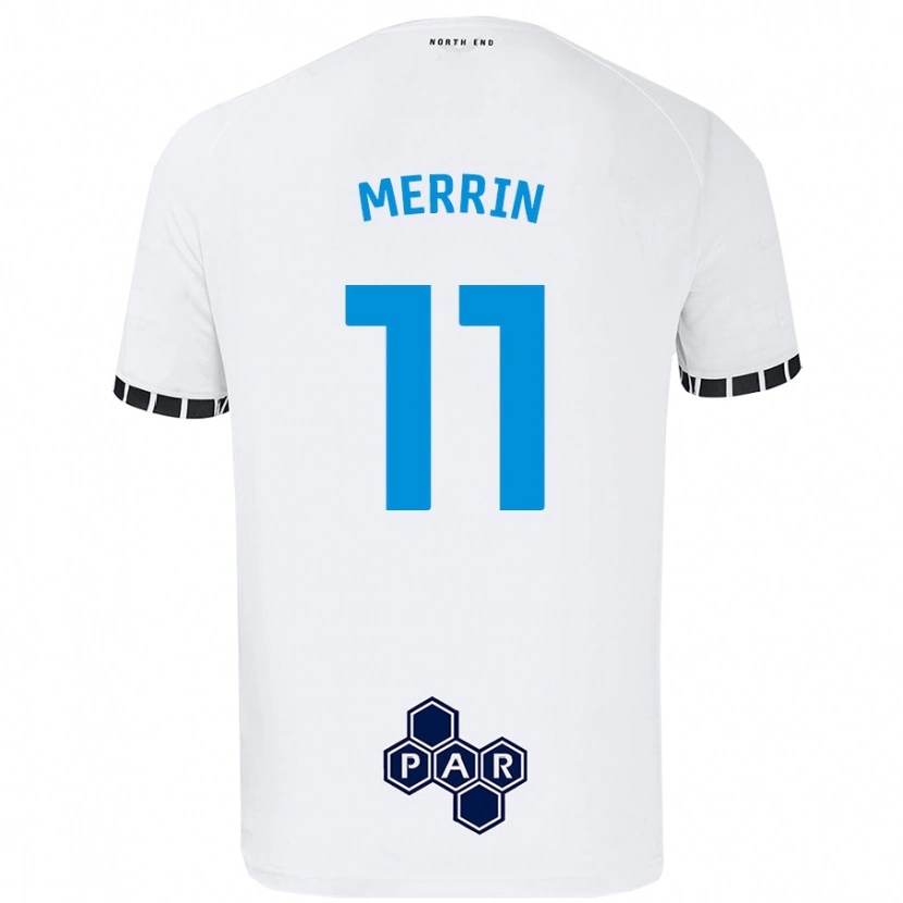 Danxen Uomo Maglia Laura Merrin #11 Bianco Kit Gara Home 2024/25 Maglietta