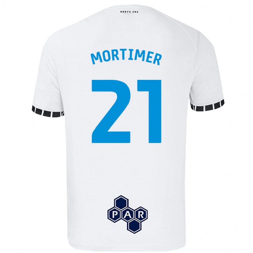 Danxen Uomo Maglia Jodie Mortimer #21 Bianco Kit Gara Home 2024/25 Maglietta