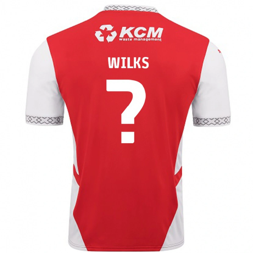 Danxen Uomo Maglia Mallik Wilks #0 Rosso Bianco Kit Gara Home 2024/25 Maglietta