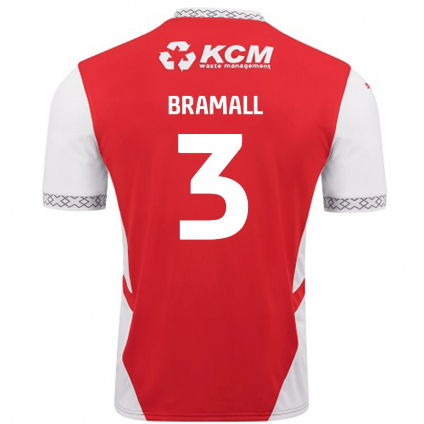 Danxen Uomo Maglia Cohen Bramall #3 Rosso Bianco Kit Gara Home 2024/25 Maglietta
