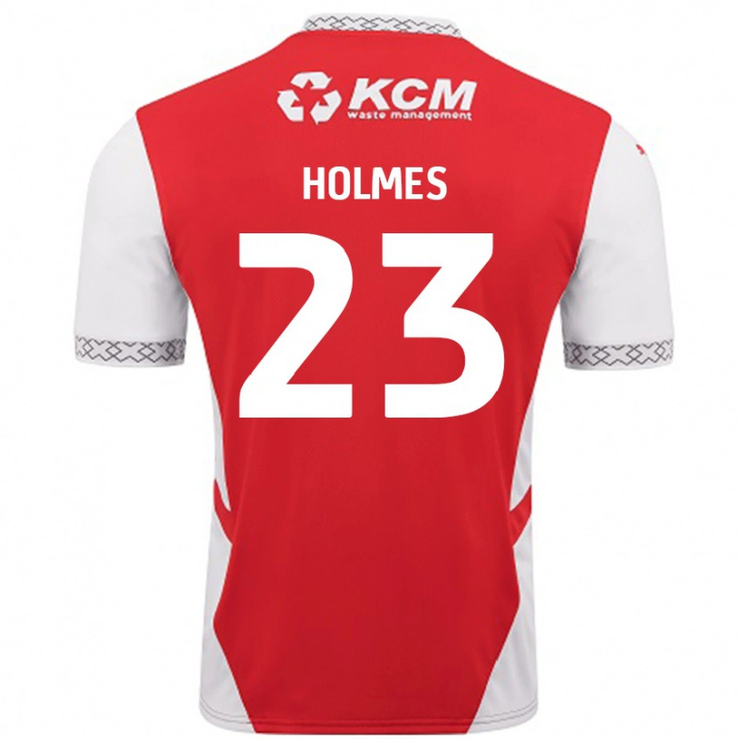 Danxen Uomo Maglia Jack Holmes #23 Rosso Bianco Kit Gara Home 2024/25 Maglietta