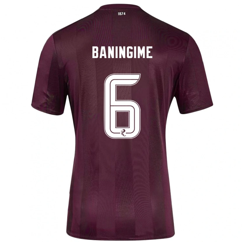 Danxen Uomo Maglia Beni Baningime #6 Borgogna Kit Gara Home 2024/25 Maglietta