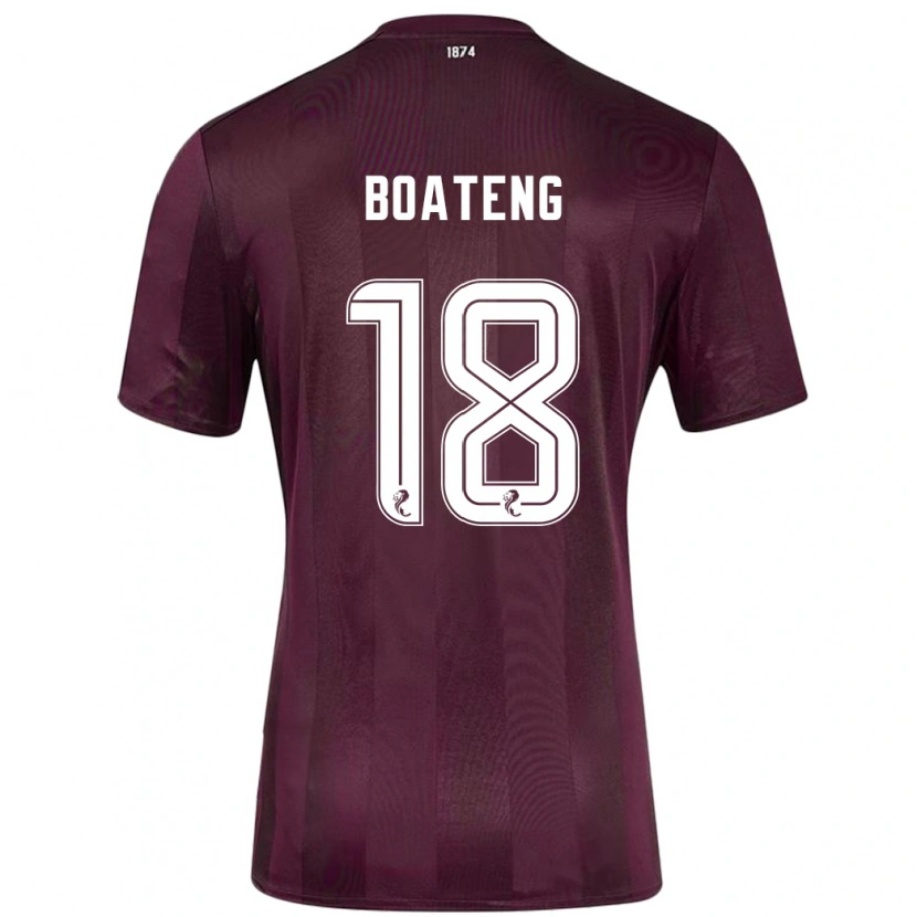 Danxen Uomo Maglia Malachi Boateng #18 Borgogna Kit Gara Home 2024/25 Maglietta