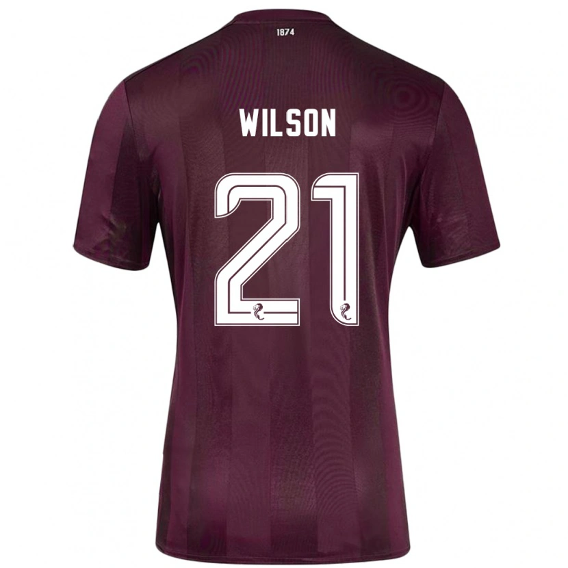 Danxen Uomo Maglia James Wilson #21 Borgogna Kit Gara Home 2024/25 Maglietta
