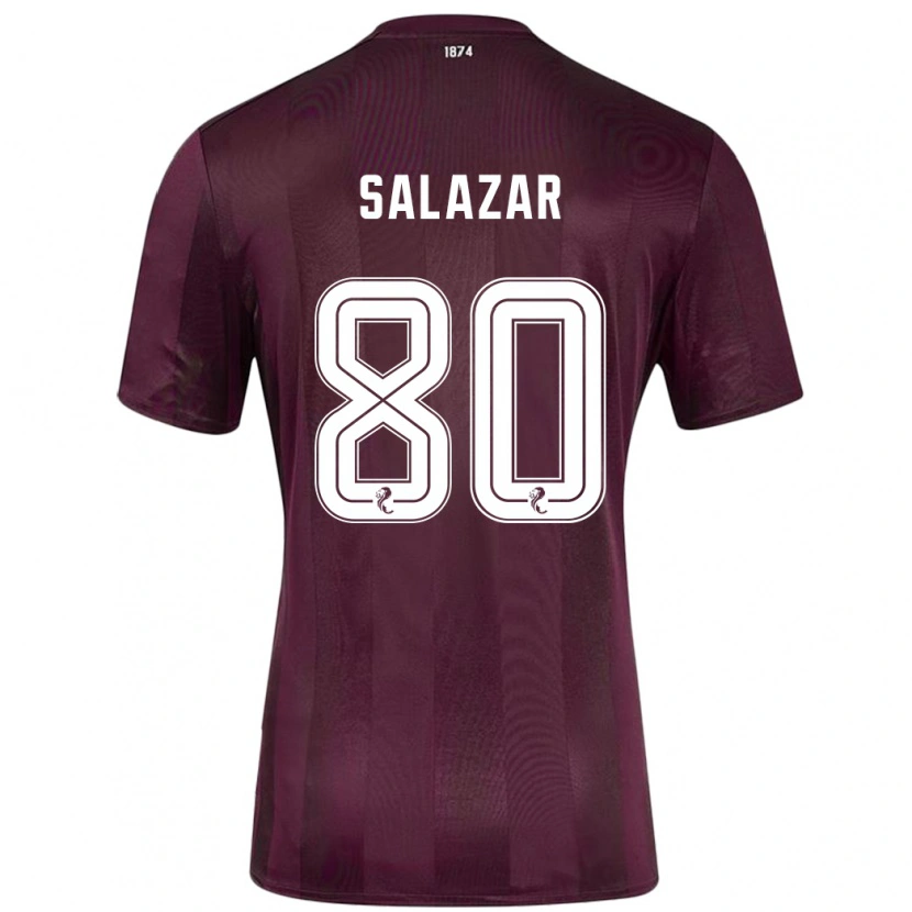 Danxen Uomo Maglia Andrés Salazar #80 Borgogna Kit Gara Home 2024/25 Maglietta