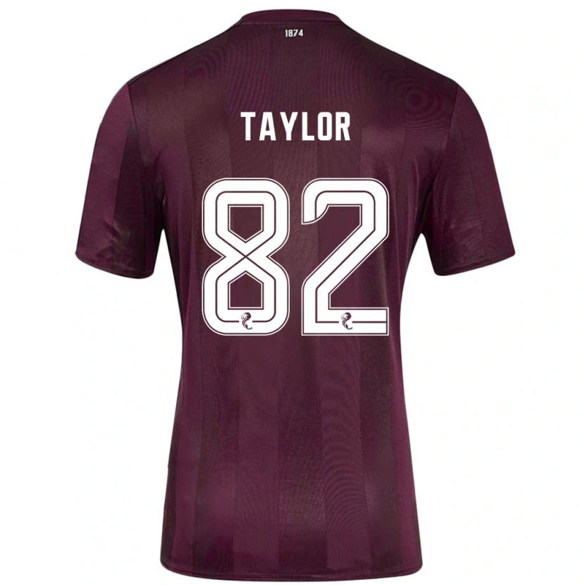 Danxen Uomo Maglia Gerald Taylor #82 Borgogna Kit Gara Home 2024/25 Maglietta