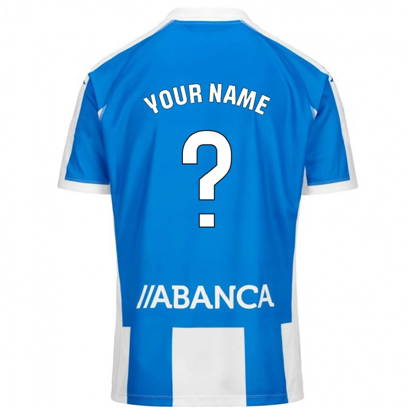 Danxen Uomo Maglia Il Tuo Nome #0 Blu Bianco Kit Gara Home 2024/25 Maglietta