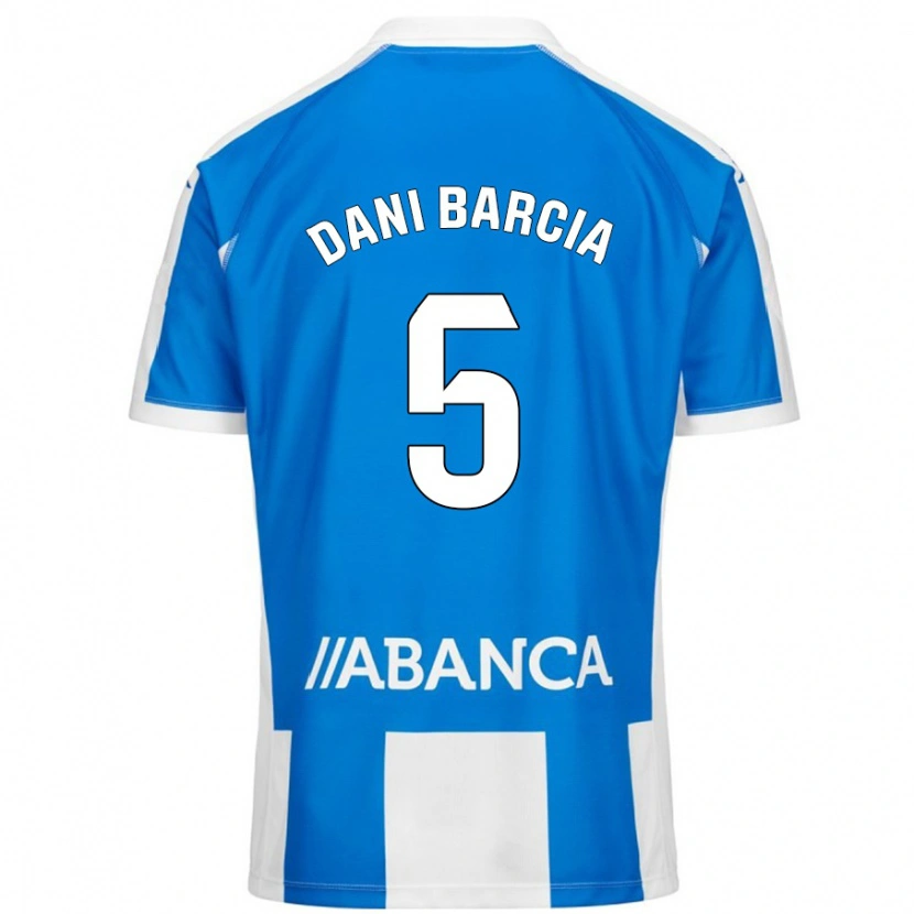 Danxen Uomo Maglia Dani Barcia #5 Blu Bianco Kit Gara Home 2024/25 Maglietta