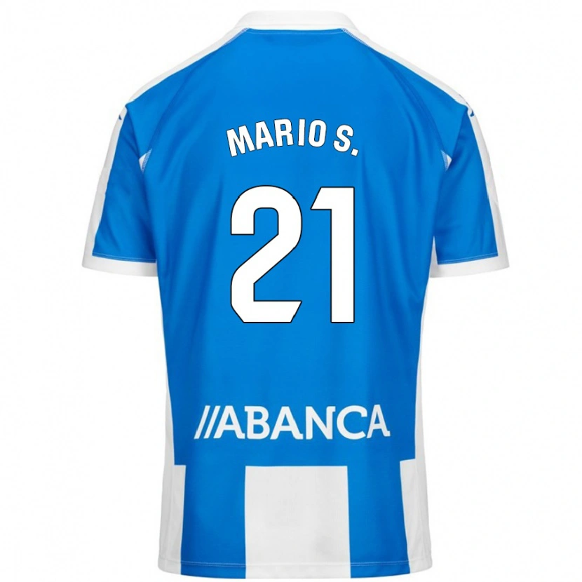 Danxen Uomo Maglia Mario Soriano #21 Blu Bianco Kit Gara Home 2024/25 Maglietta