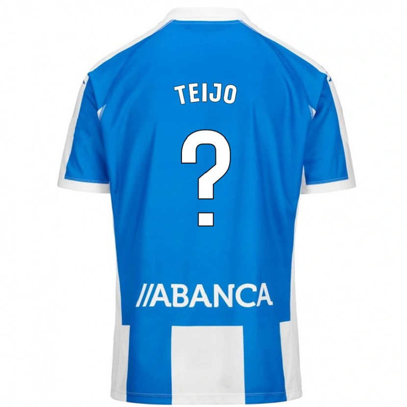 Danxen Uomo Maglia Quique Teijo #0 Blu Bianco Kit Gara Home 2024/25 Maglietta