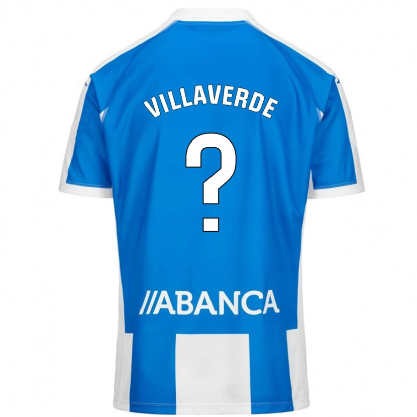 Danxen Uomo Maglia Hugo Villaverde #0 Blu Bianco Kit Gara Home 2024/25 Maglietta