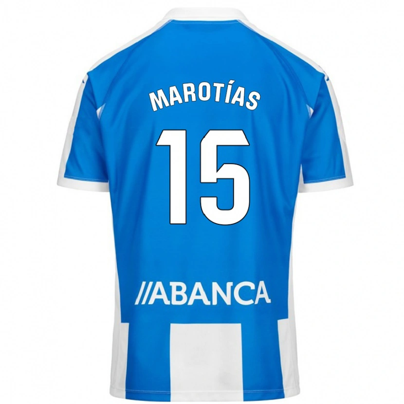 Danxen Uomo Maglia Oscar Marotías #15 Blu Bianco Kit Gara Home 2024/25 Maglietta