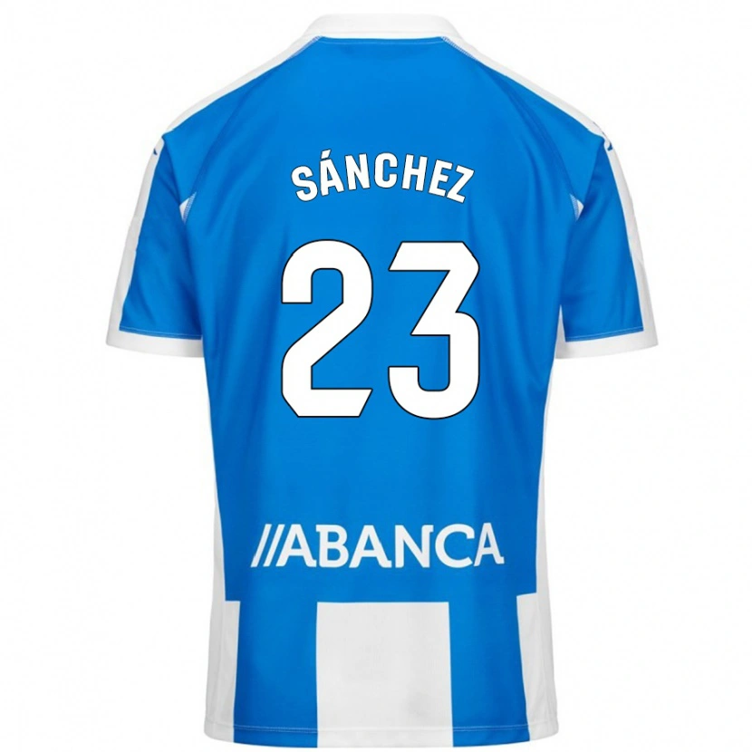 Danxen Uomo Maglia Kevin Sánchez #23 Blu Bianco Kit Gara Home 2024/25 Maglietta