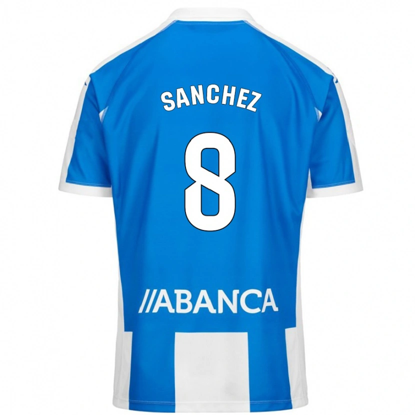 Danxen Uomo Maglia Carlota Sánchez #8 Blu Bianco Kit Gara Home 2024/25 Maglietta