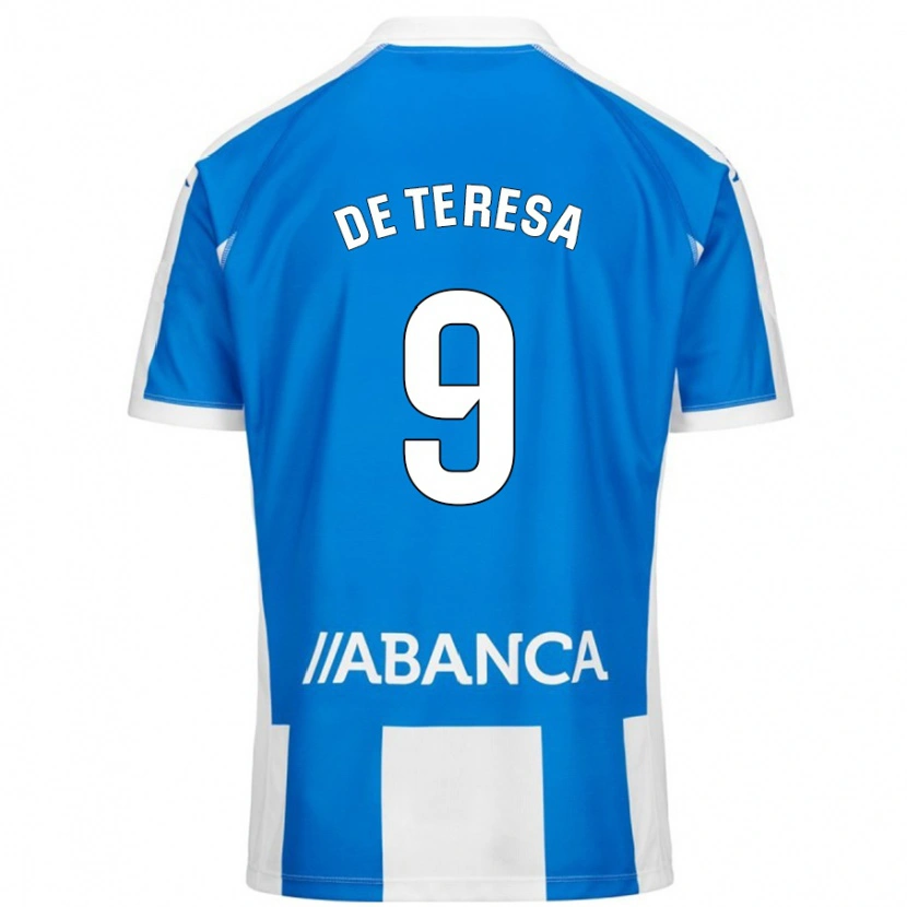 Danxen Uomo Maglia Ana Lucía De Teresa #9 Blu Bianco Kit Gara Home 2024/25 Maglietta