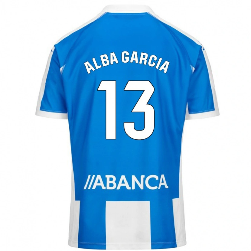 Danxen Uomo Maglia Lucía Alba García #13 Blu Bianco Kit Gara Home 2024/25 Maglietta