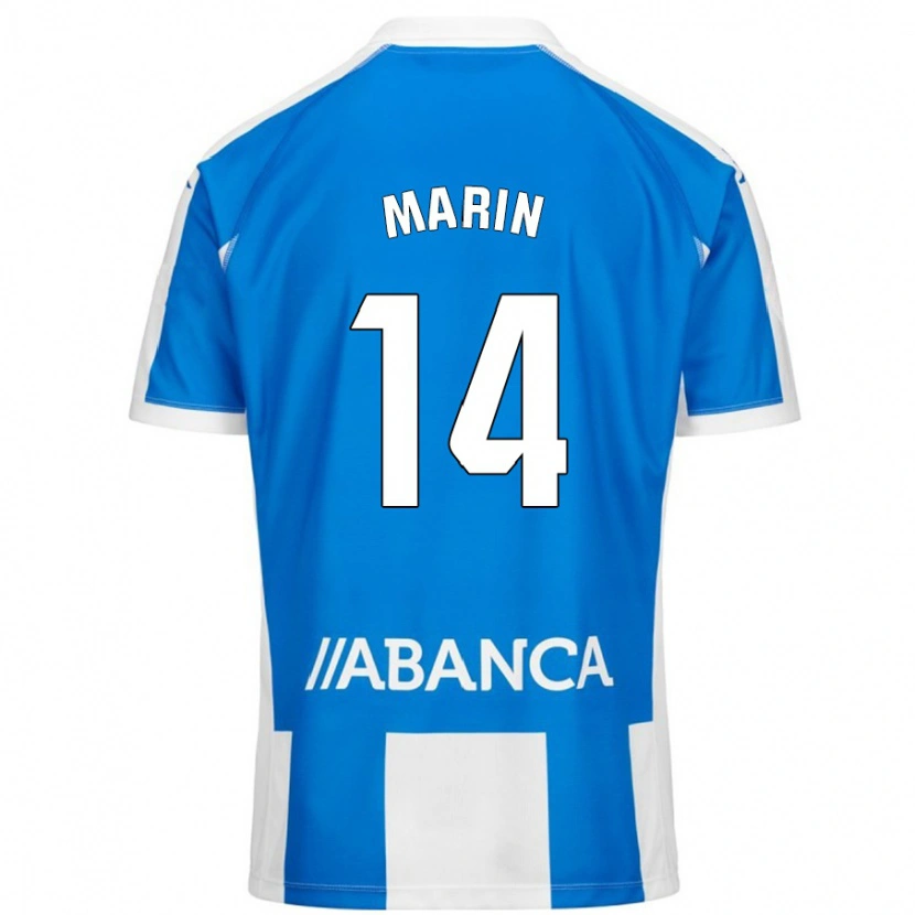 Danxen Uomo Maglia Ainhoa Marín #14 Blu Bianco Kit Gara Home 2024/25 Maglietta