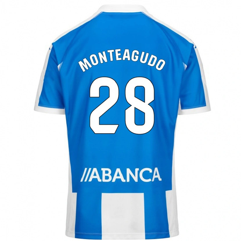 Danxen Uomo Maglia Paula Monteagudo #28 Blu Bianco Kit Gara Home 2024/25 Maglietta