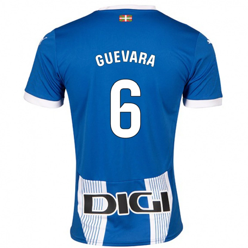 Danxen Uomo Maglia Ander Guevara #6 Blu Kit Gara Home 2024/25 Maglietta