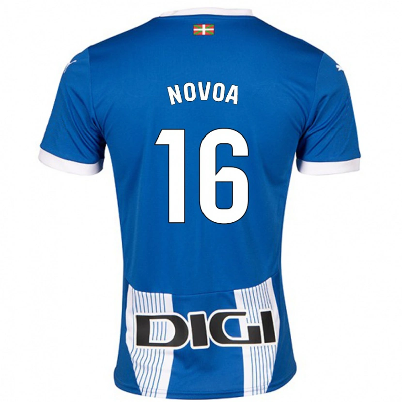 Danxen Uomo Maglia Hugo Novoa #16 Blu Kit Gara Home 2024/25 Maglietta