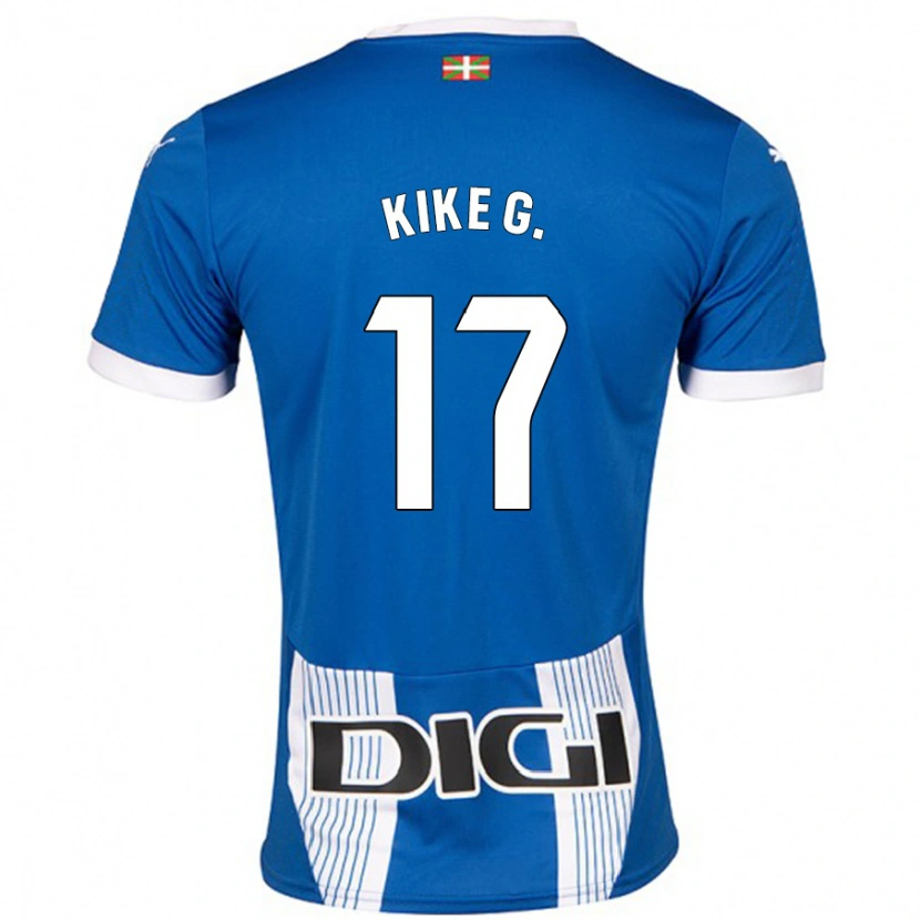 Danxen Uomo Maglia Kike García #17 Blu Kit Gara Home 2024/25 Maglietta