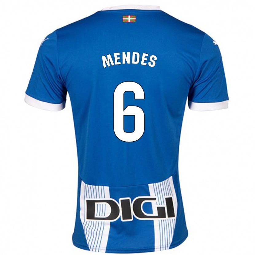 Danxen Uomo Maglia Tomás Mendes #6 Blu Kit Gara Home 2024/25 Maglietta