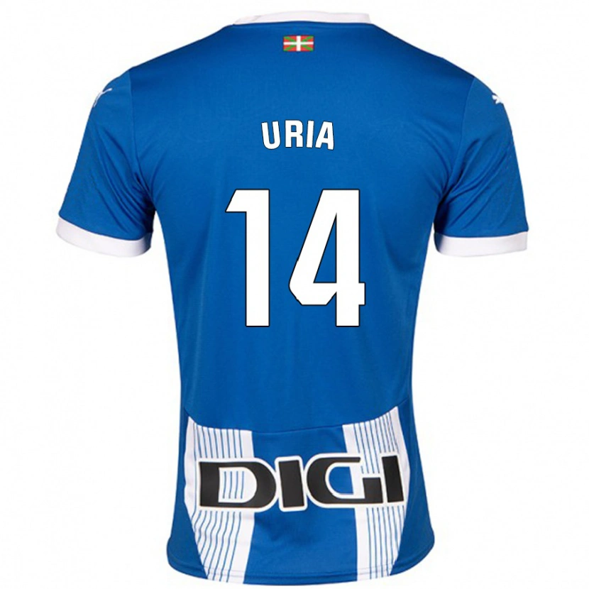 Danxen Uomo Maglia Iker Uria #14 Blu Kit Gara Home 2024/25 Maglietta