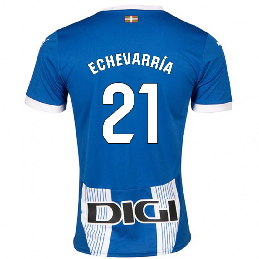 Danxen Uomo Maglia Martin Echevarría #21 Blu Kit Gara Home 2024/25 Maglietta