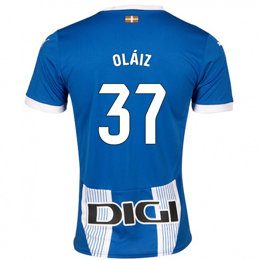 Danxen Uomo Maglia Xanet Oláiz #37 Blu Kit Gara Home 2024/25 Maglietta