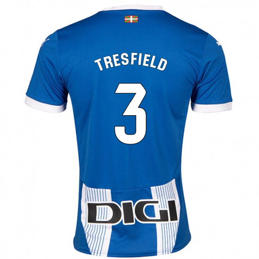 Danxen Uomo Maglia Laurène Tresfield #3 Blu Kit Gara Home 2024/25 Maglietta