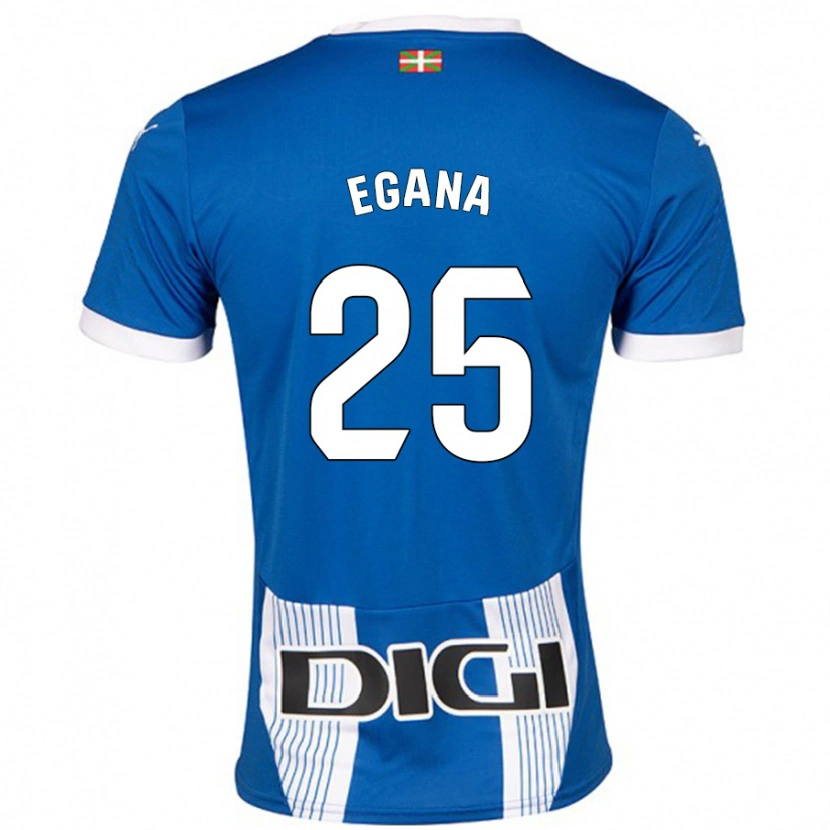 Danxen Uomo Maglia Eider Egaña #25 Blu Kit Gara Home 2024/25 Maglietta