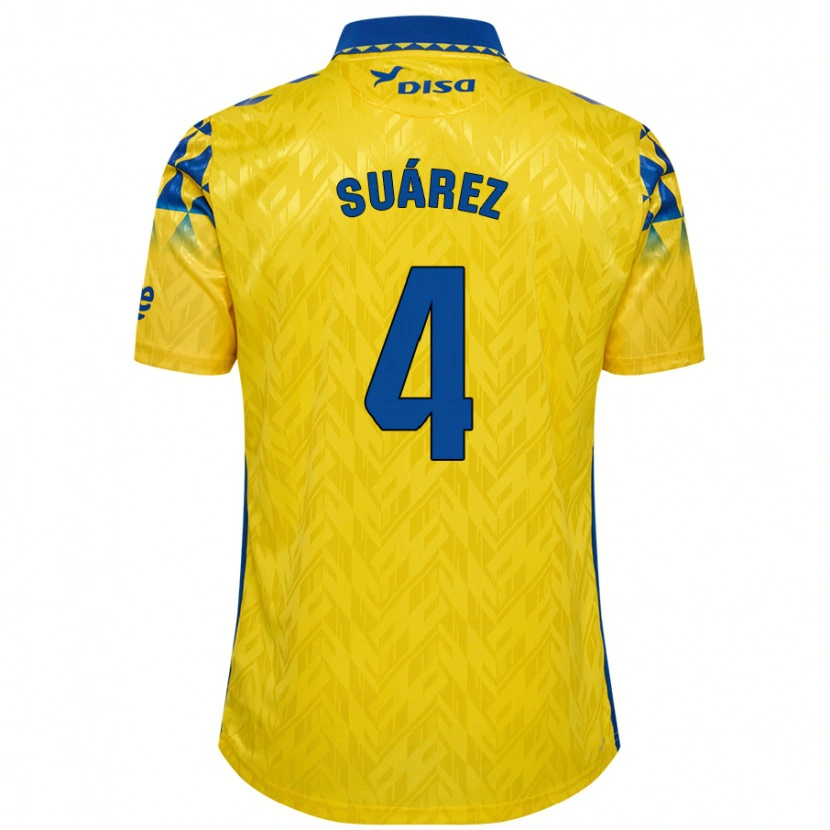 Danxen Uomo Maglia Alex Suárez #4 Giallo Blu Kit Gara Home 2024/25 Maglietta